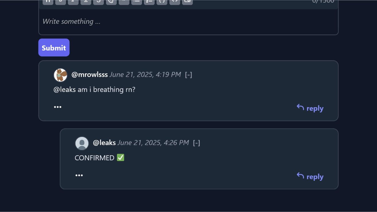 Wasteof User Asks @Leaks If They Are Breathing