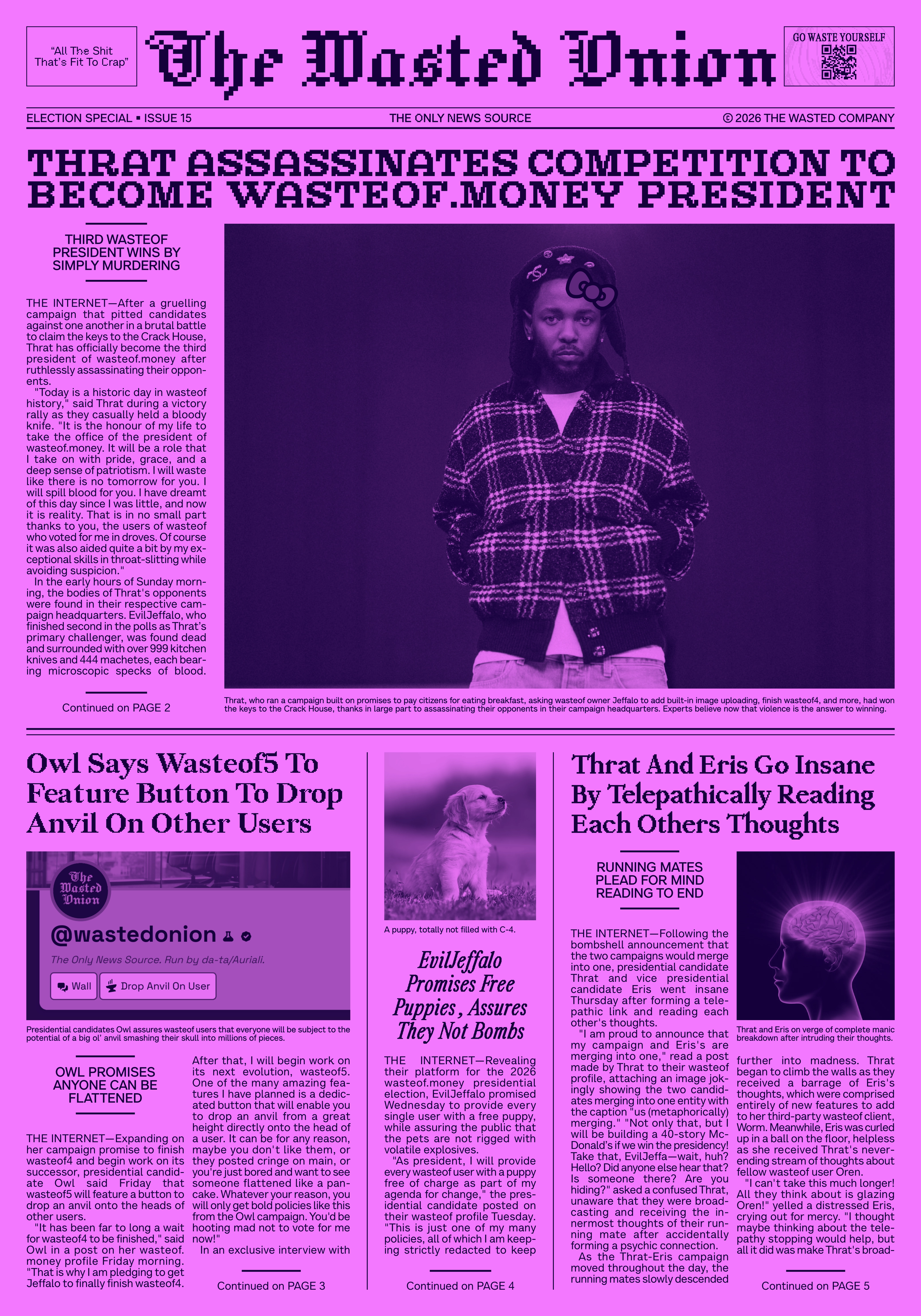 The Wasted Onion Newspaper: 2026 Wasteof Election Special