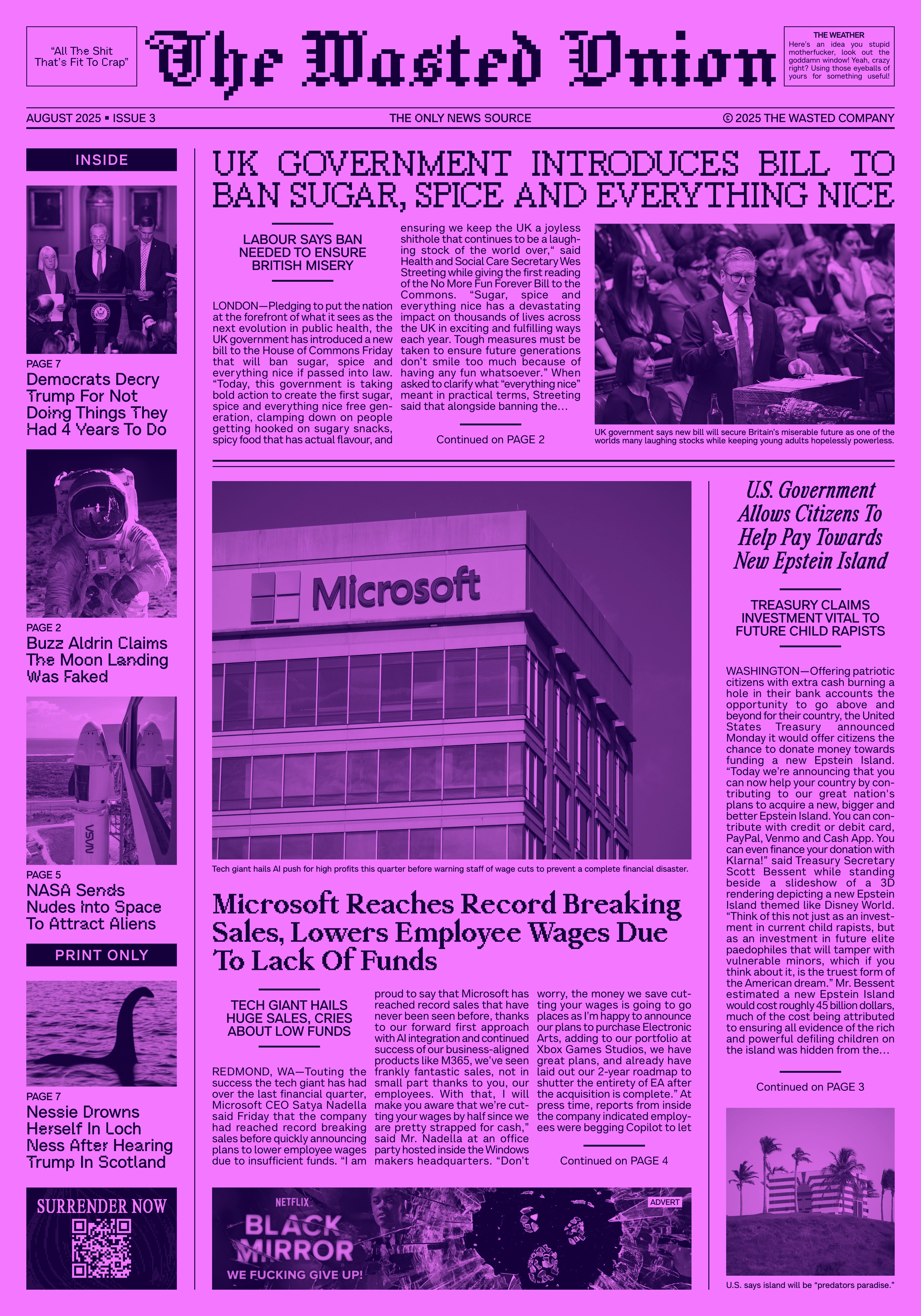 The Wasted Onion Newspaper: August 2025