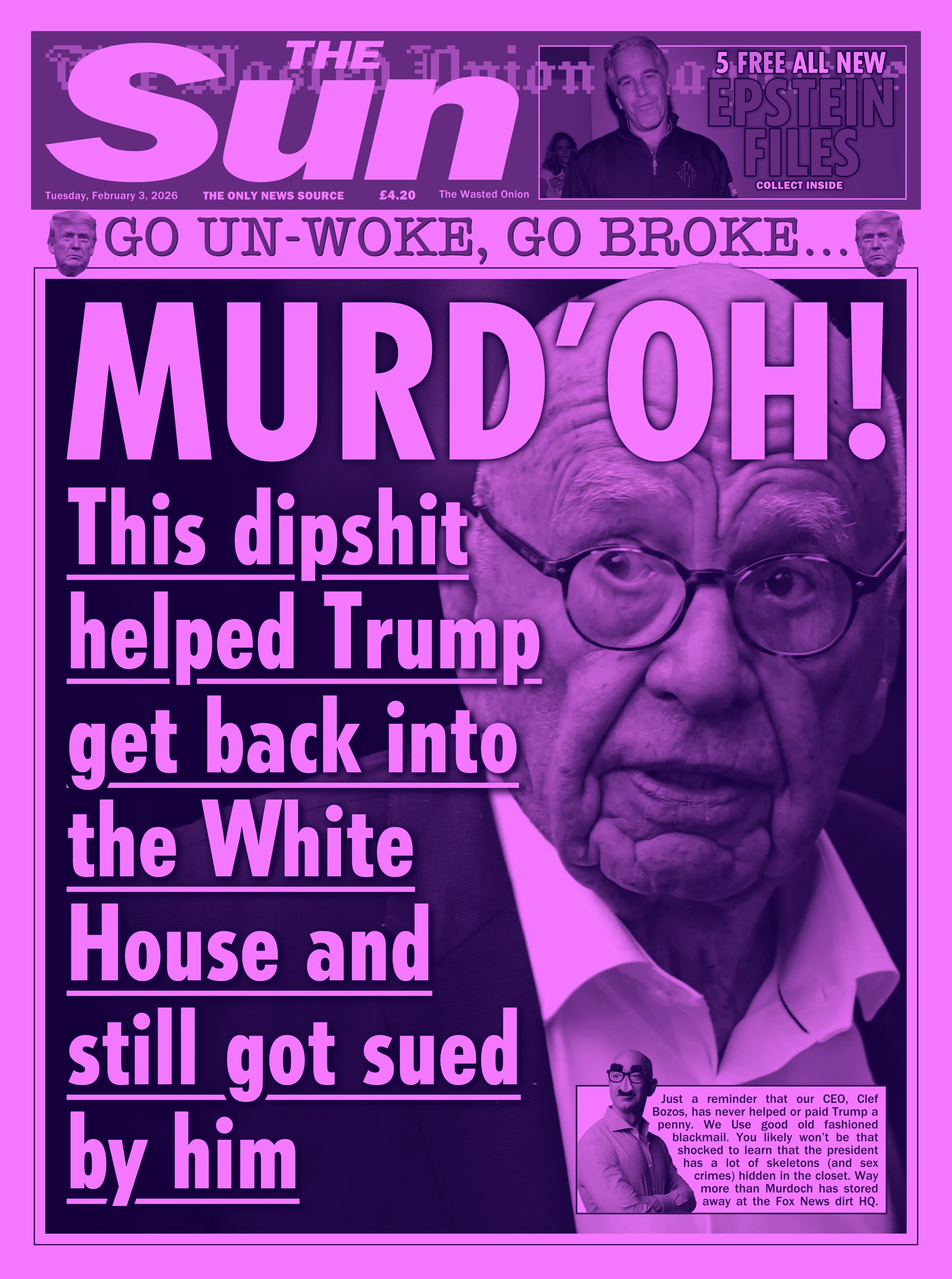 The Wasted Onion Magazine: Murd’oh! This Dipshit Helped Trump Get Back Into The White House And Still Got Sued By Him